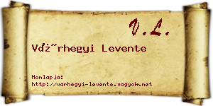 Várhegyi Levente névjegykártya
